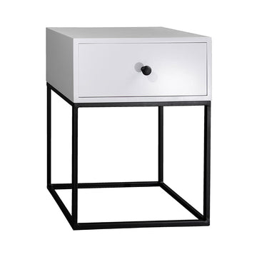 Bedside Table with Drawer white